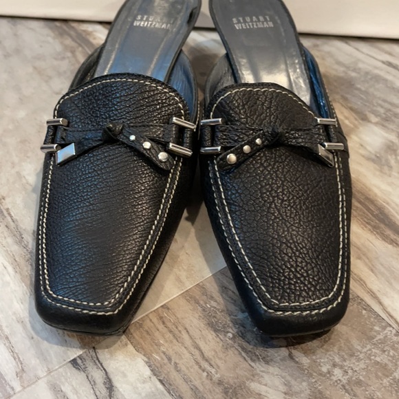 STUART WEITZMAN Slip Square Toe Kitten heel Mules - Picture 3 of 16